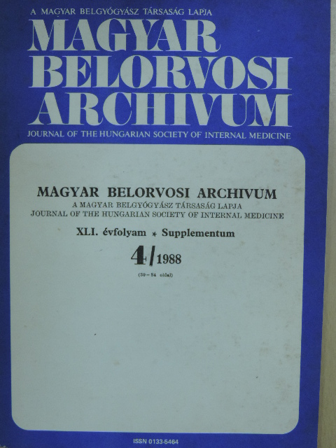 Dr. Árr Magdolna - Magyar Belorvosi Archivum 1988/4. [antikvár]