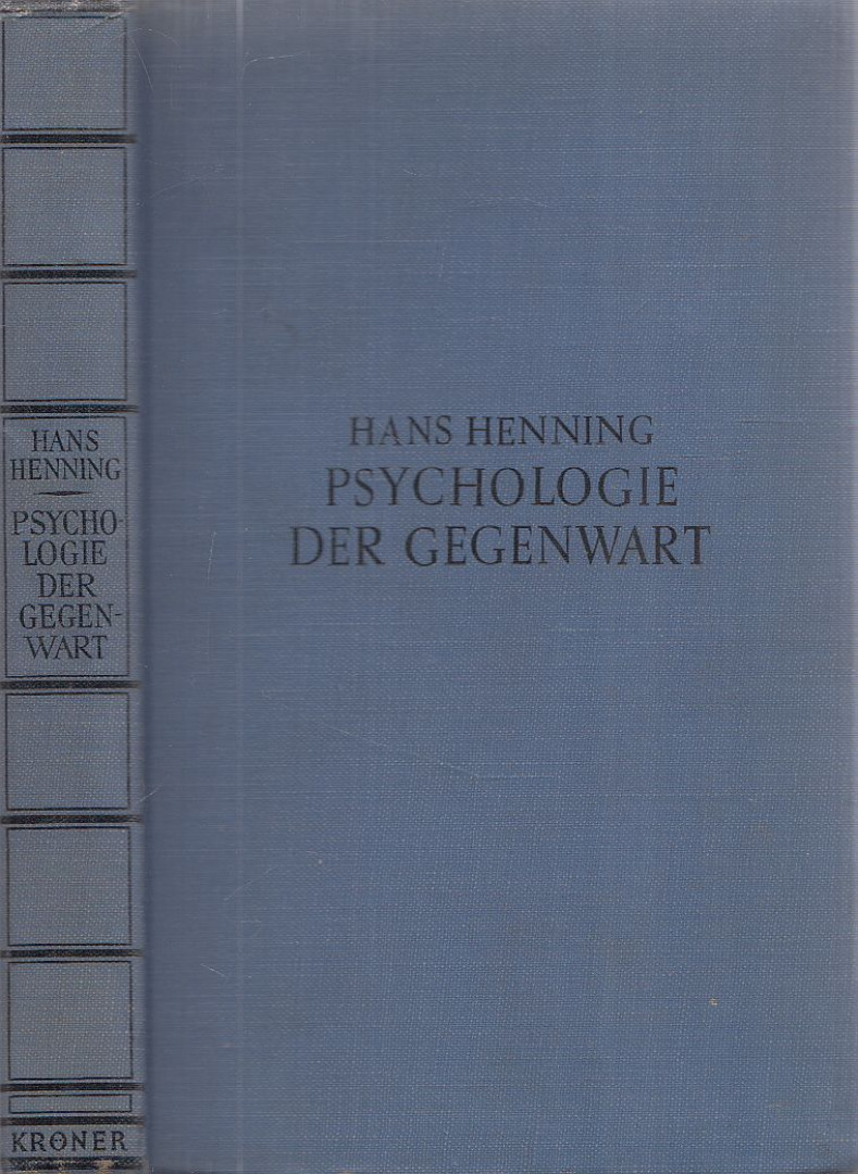 Henning, Hans - Psychologie der Gegenwart [antikvár]