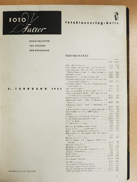 Erwin Wendt - Fotofalter 1957. Januar-Dezember [antikvár]