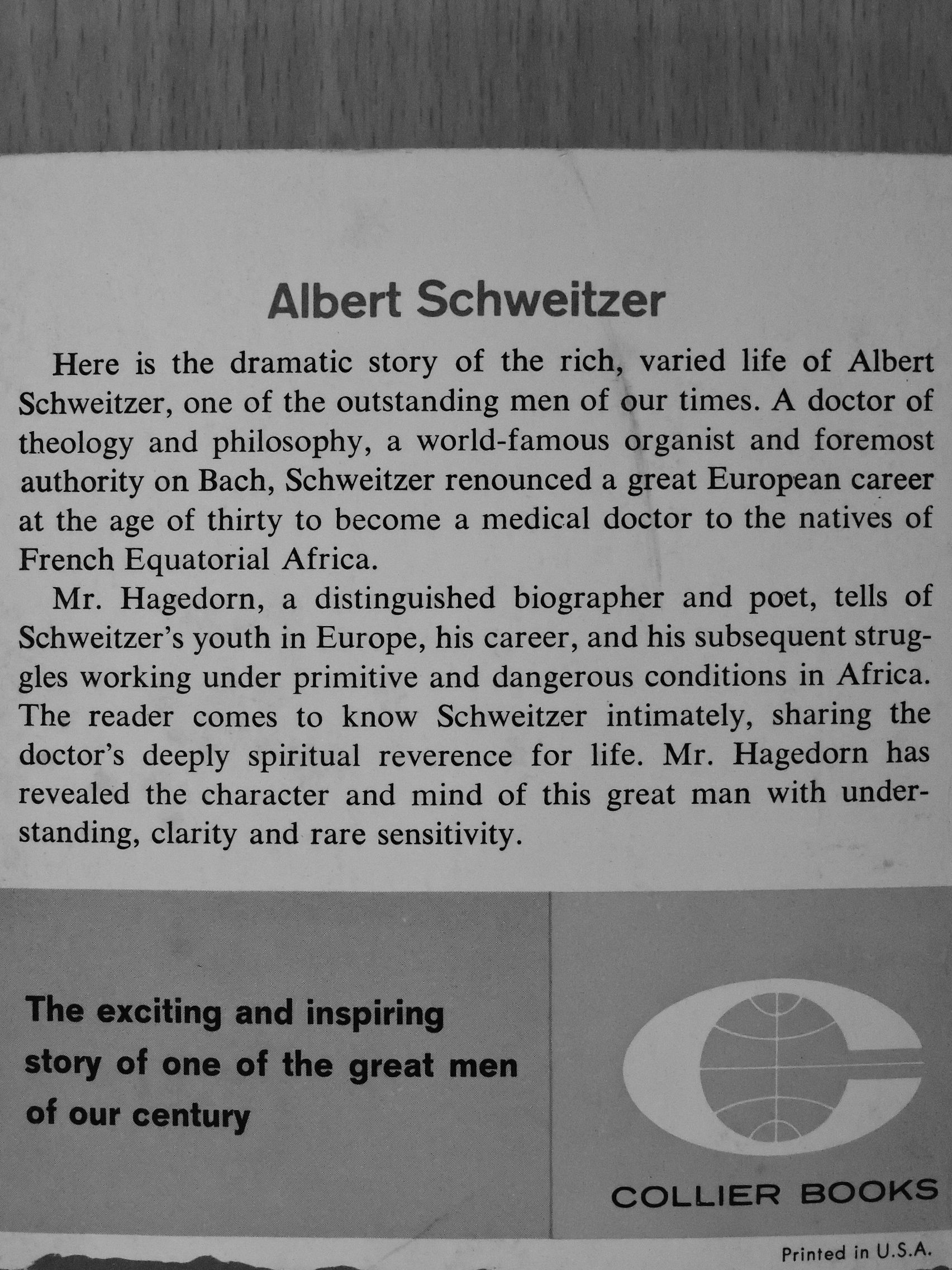 Hermann Hagedorn - Albert Schweitzer: Prophet in the Wilderness [antikvár]
