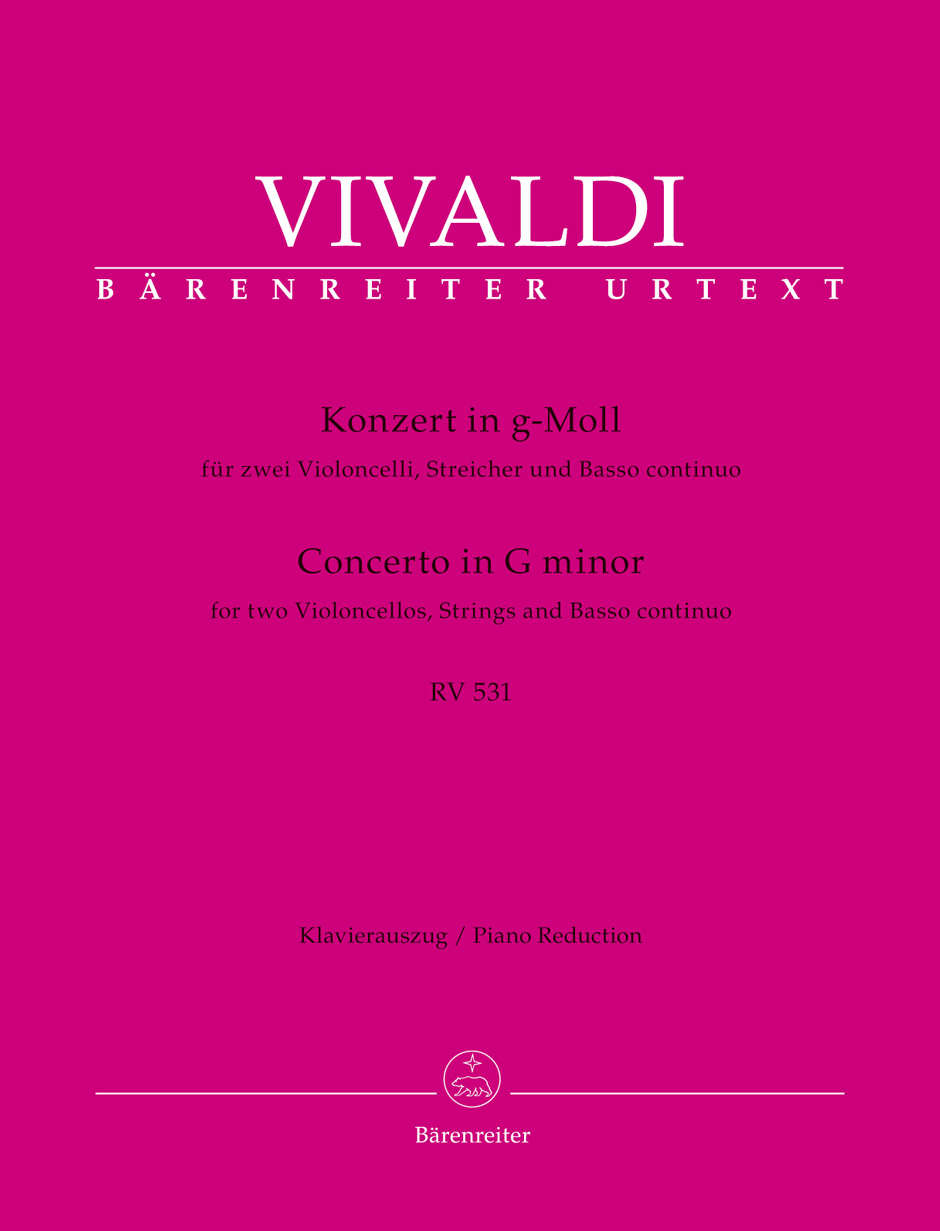 Vivaldi - KONZERT IN g-MOLL FÜR ZWEI VIOLONCELLI, STREICHER UND BASSO CONTINUO RV 531, KLAVIERAUSZUG