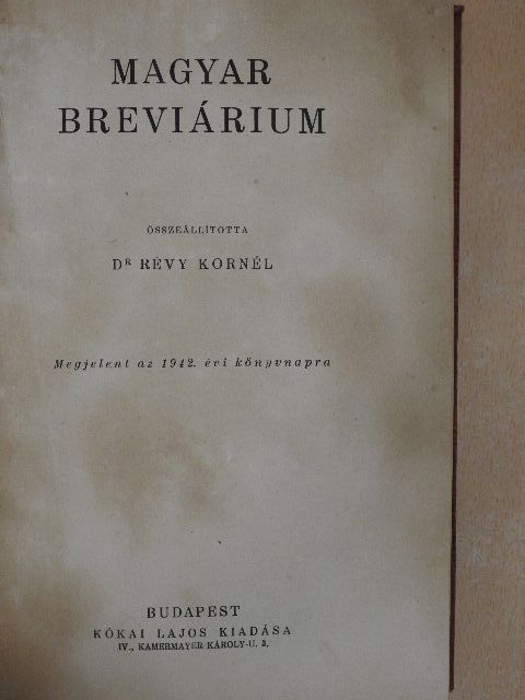 Magyar breviárium [antikvár]