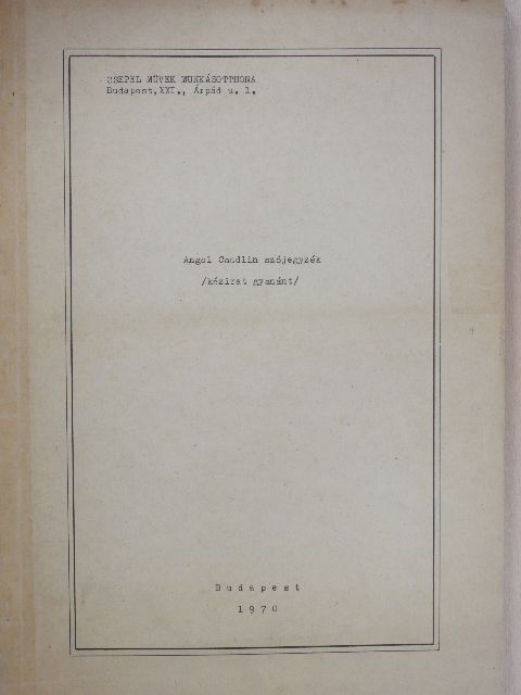 Angol Candlin szójegyzék [antikvár]