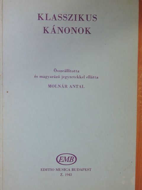 B. Gesius - Klasszikus kánonok [antikvár]