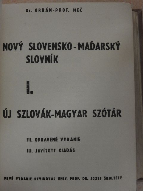 Dr. Orbán Gábor - Új szlovák-magyar szótár/Új magyar-szlovák szótár I-II. [antikvár]