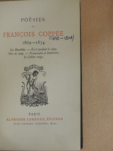 Francois Coppée - Poésies de Francois Coppée [antikvár]