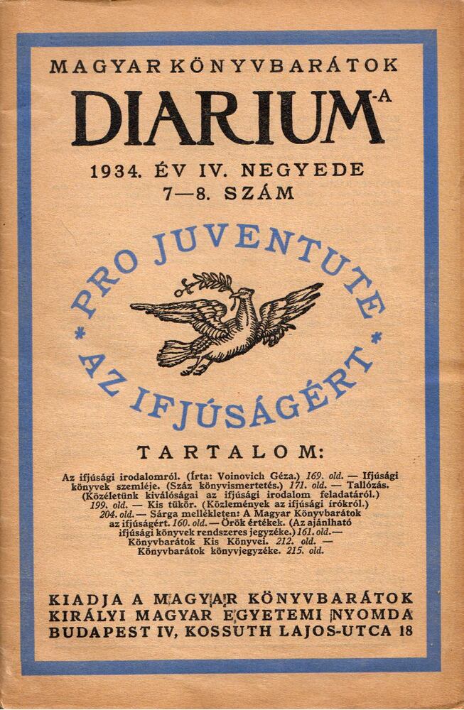 Máté Károly (szerk.) - Diarium 1934/7-8. [antikvár]
