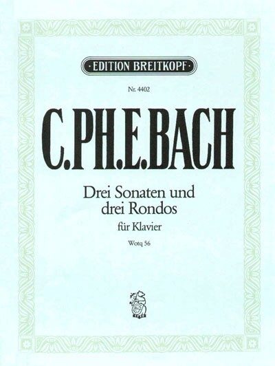 BACH,C.PH.E. - DREI SONATEN UND DREI RONDOS FÜR KLAVIER Wotq 56 (CARL KREBS)