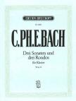 BACH,C.PH.E. - DREI SONATEN UND DREI RONDOS FÜR KLAVIER Wotq 56 (CARL KREBS)