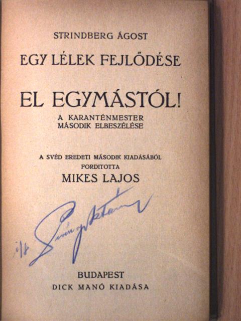 Strindberg Ágost - Egy lélek fejlődése VI. [antikvár]