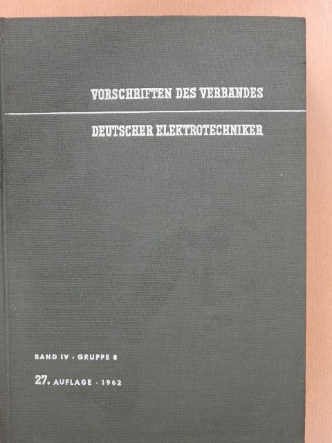 VDE-Vorschriften IV. [antikvár]