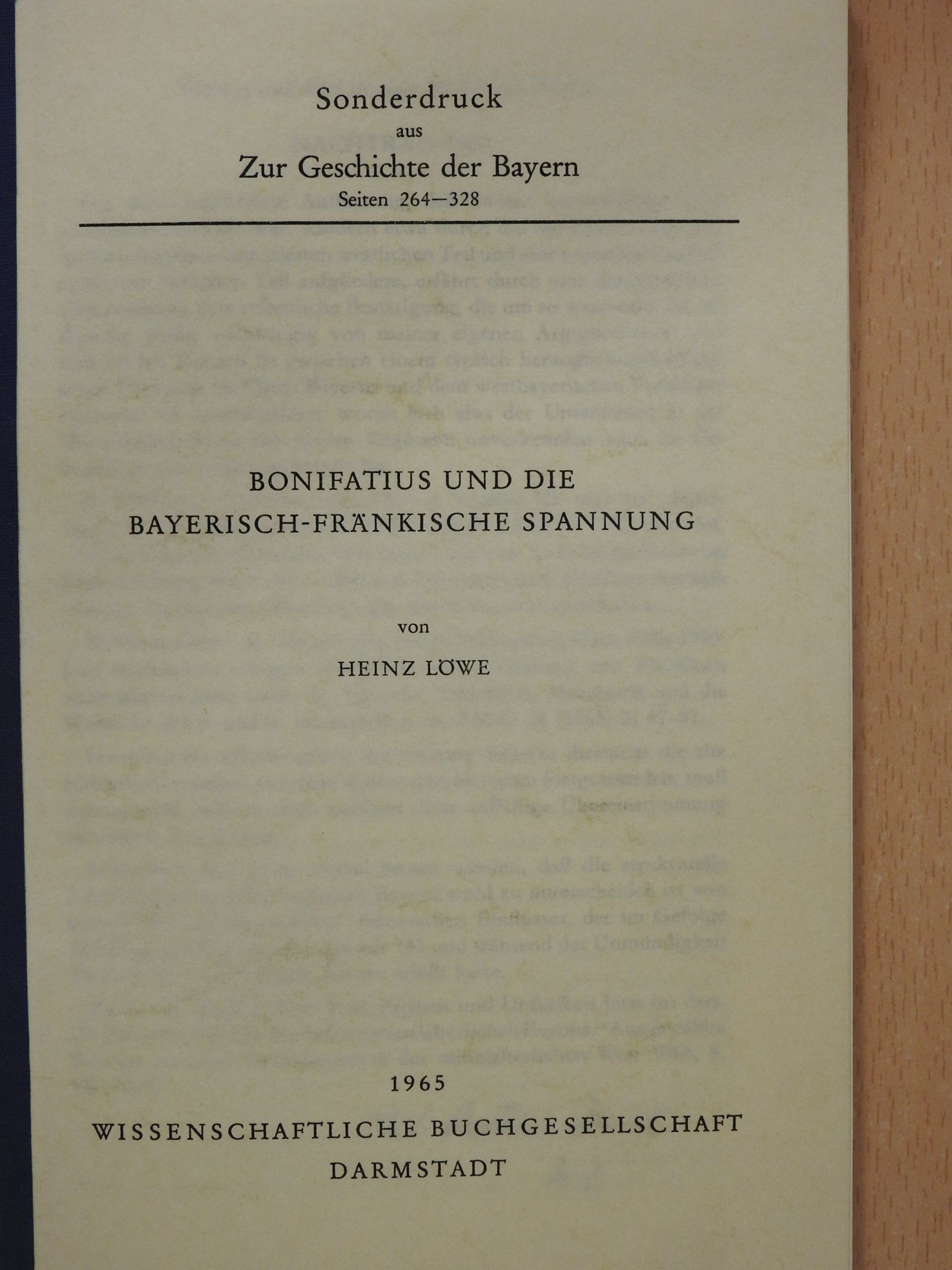 Heinz Löwe - Bonifatius und die Bayerisch-Fränkische Spannung (dedikált példány) [antikvár]