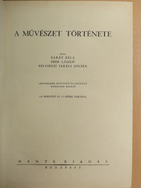 Barát Béla - A művészet története [antikvár]