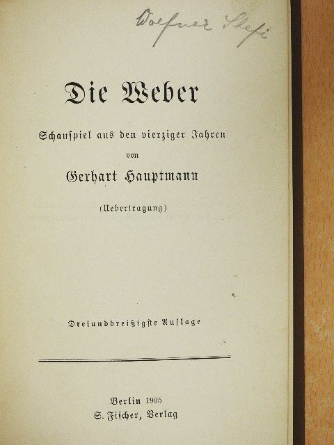 Gerhart Hauptmann - Die Weber (gótbetűs) [antikvár]
