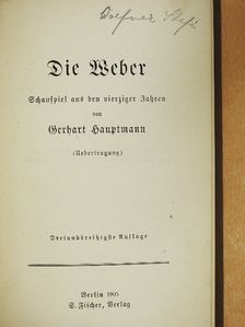 Gerhart Hauptmann - Die Weber (gótbetűs) [antikvár]