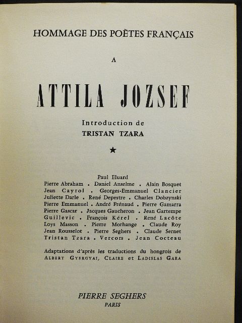 Attila József - Hommage des Poétes Francais a Attila Jozsef [antikvár]