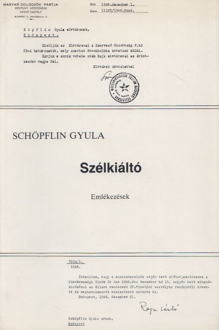 SCHÖPFLIN GYULA - Szélkiáltó [antikvár]