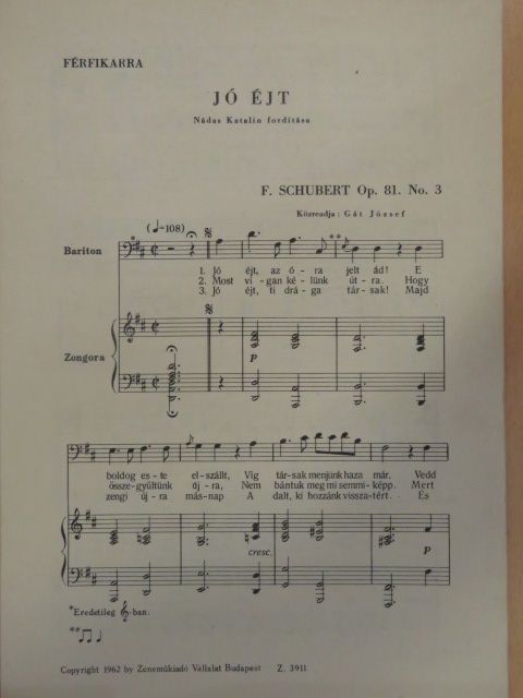 F. Schubert - Jó éjt [antikvár]