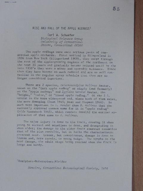 Carl W. Schaefer - Rise and fall of the apple redbugs [antikvár]