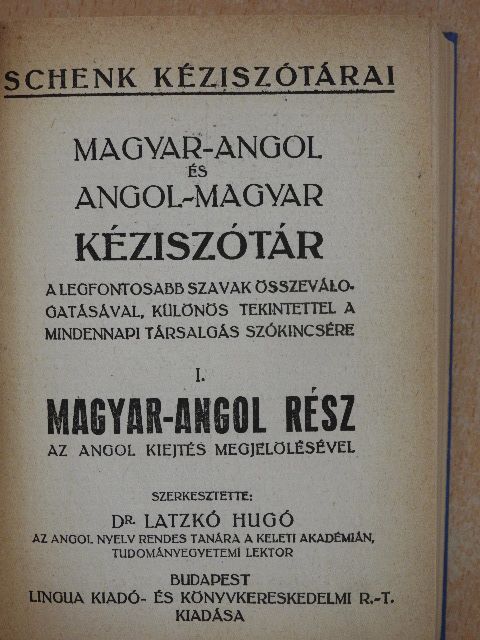 Magyar-angol és angol-magyar kéziszótár I-II. [antikvár]