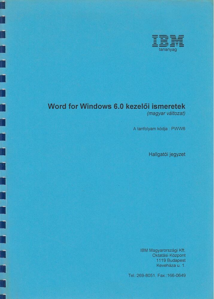 Hidvégi Péter - Word for Windows 6.0 kezelői ismeretek [antikvár]