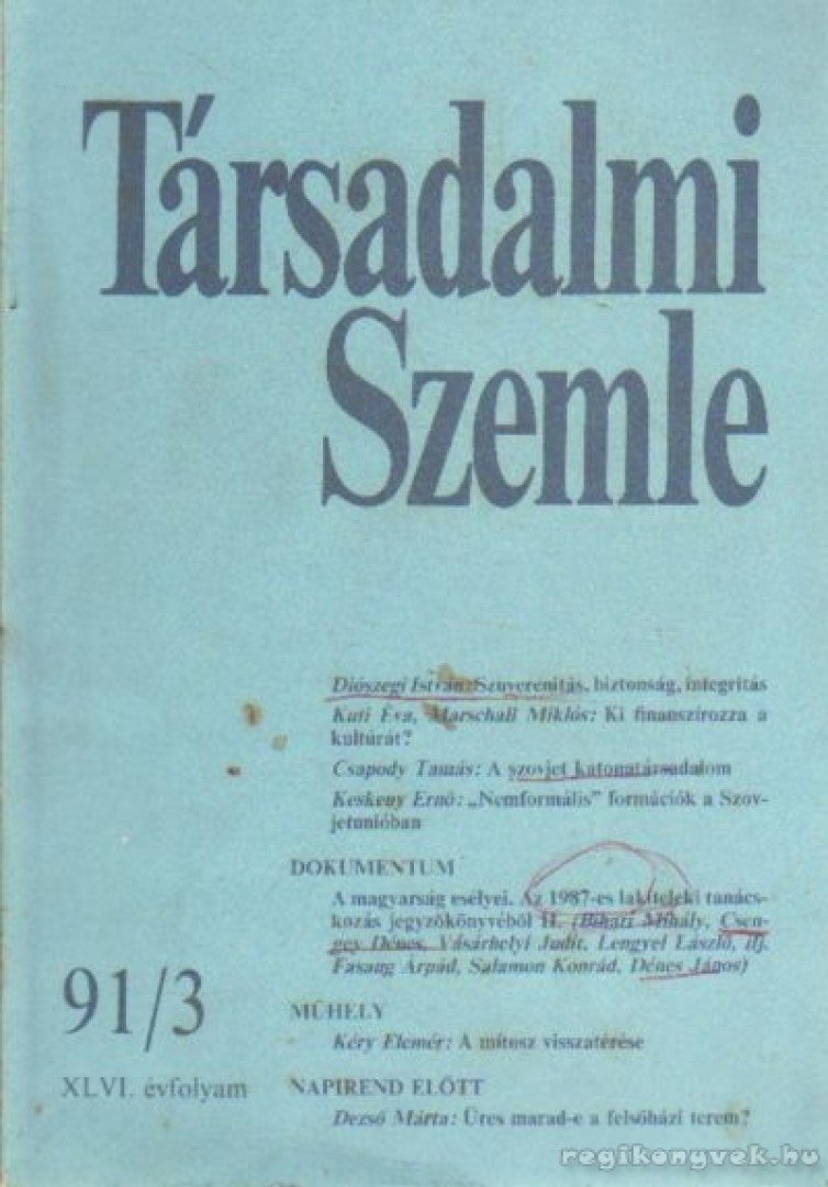 Társadalmi Szemle 91/3 [antikvár]