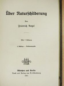 Friedrich Ratzel - Über Naturschilderung (gótbetűs) [antikvár]