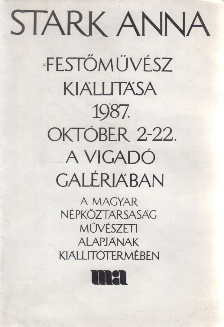 OELMACHER ANNA - Stark Anna festőművész kiállítása [antikvár]