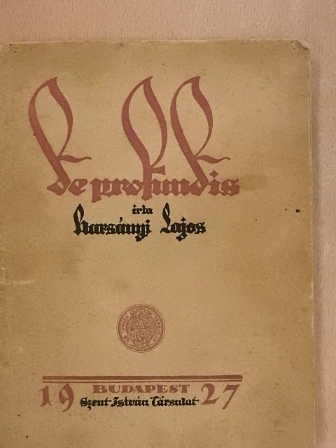 Harsányi Lajos - De profundis [antikvár]