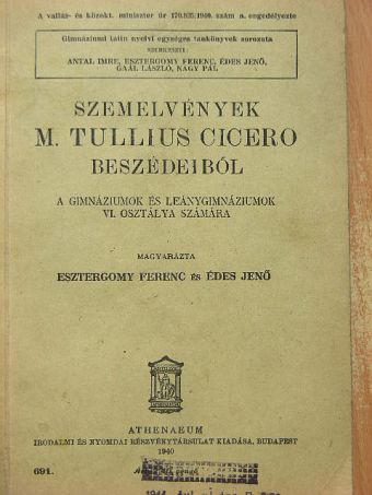 M. Tullius Cicero - Szemelvények M. Tullius Cicero beszédeiből [antikvár]