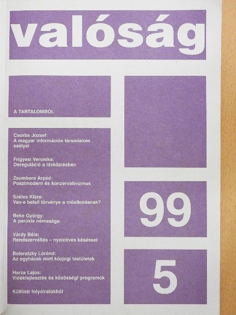 Beke György - Valóság 1999. május [antikvár]