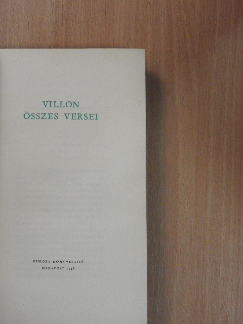 Francois Villon - Villon összes versei [antikvár]