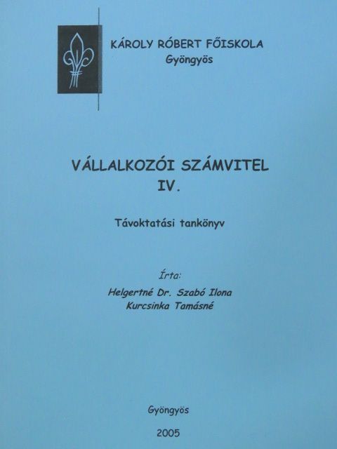 Helgertné Dr. Szabó Ilona - Vállalkozói számvitel IV. [antikvár]