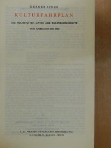 Werner Stein - Kulturfahrplan [antikvár]
