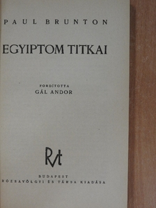 Paul Brunton - Egyiptom titkai [antikvár]