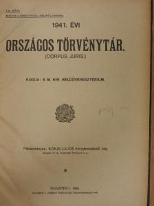 1941. évi Országos Törvénytár január-december [antikvár]