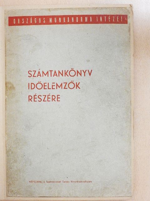 Számtankönyv időelemzők részére [antikvár]