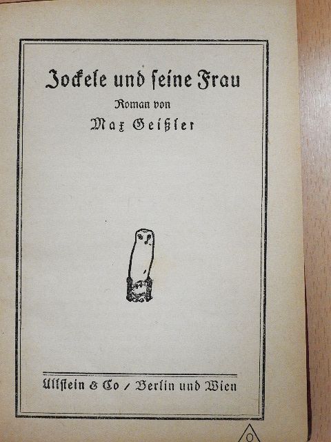 Max Geissler - Jockele und seine Frau (gótbetűs) [antikvár]