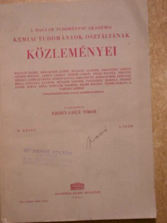 K. B. Jacimirszkij - A Magyar Tudományos Akadémia Kémiai Tudományok Osztályának Közleményei 1961/4. [antikvár]