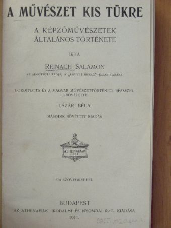 Reinach Salamon - A művészet kis tükre [antikvár]