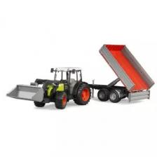 Bruder: Claas Nectis 267F markolós traktor utánfutóval