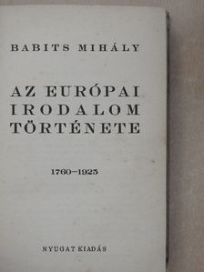 Babits Mihály - Az európai irodalom története [antikvár]