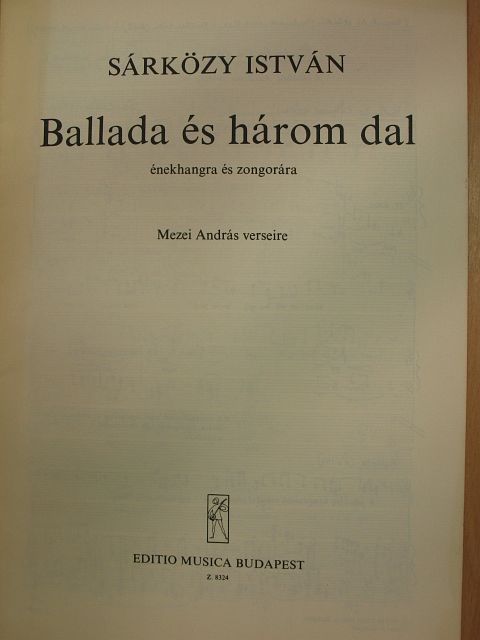 Mezei András - Ballada és három dal [antikvár]