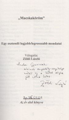 ZÖLDI LÁSZLÓ - "Macskaköröm" (dedikált) [antikvár]
