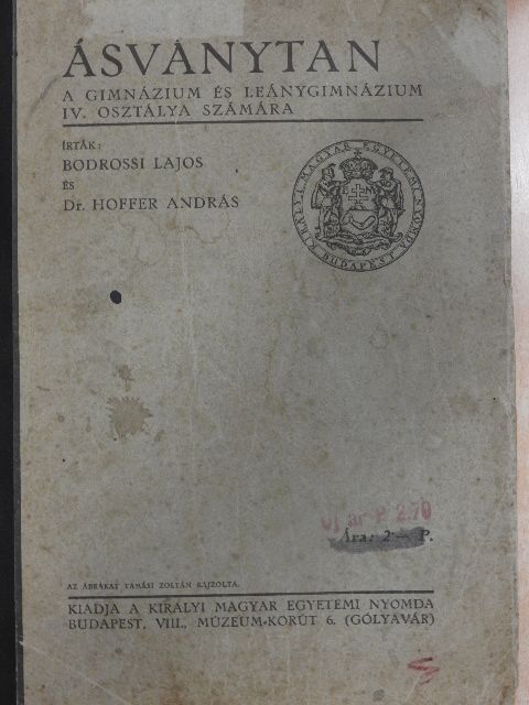 Bodrossi Lajos - Ásványtan [antikvár]