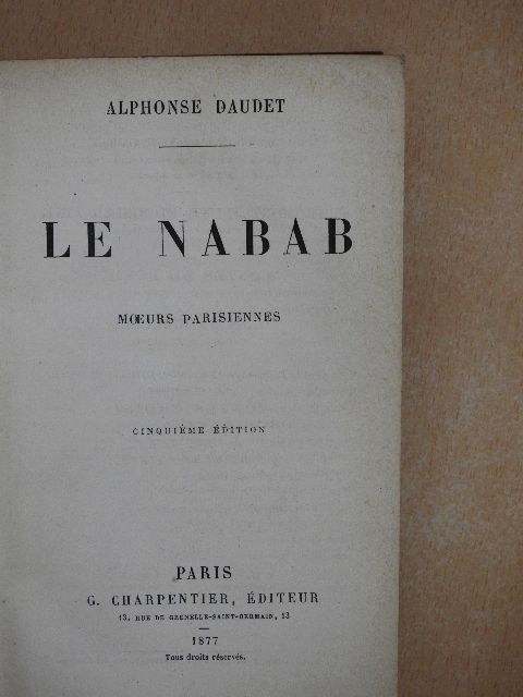 Alphonse Daudet - Le nabab [antikvár]