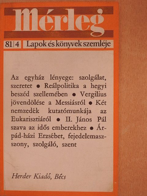 Albert von Schirnding - Mérleg 1981/4. [antikvár]