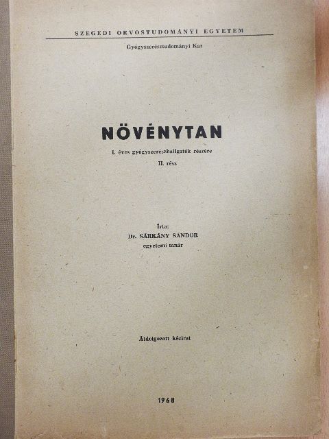 Dr. Sárkány Sándor - Növénytan II. [antikvár]