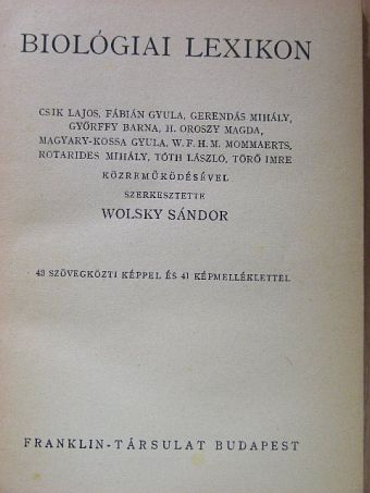 Csik Lajos - Biológiai lexikon [antikvár]