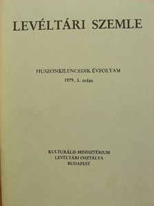 Bánki-Horváth Mihályné - Levéltári Szemle 1979. szeptember-december [antikvár]